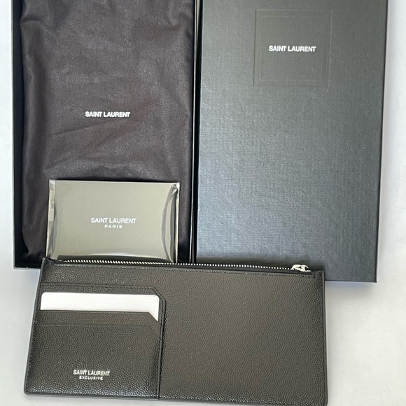 Saint laurent Pebble Grain Leather Zip Wallet - Picture 8 of 11